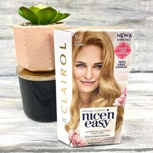 NWT Clairol Nice ‘n Easy 9 Light Blonde Permanent Hair Color Gray Coverage NIB